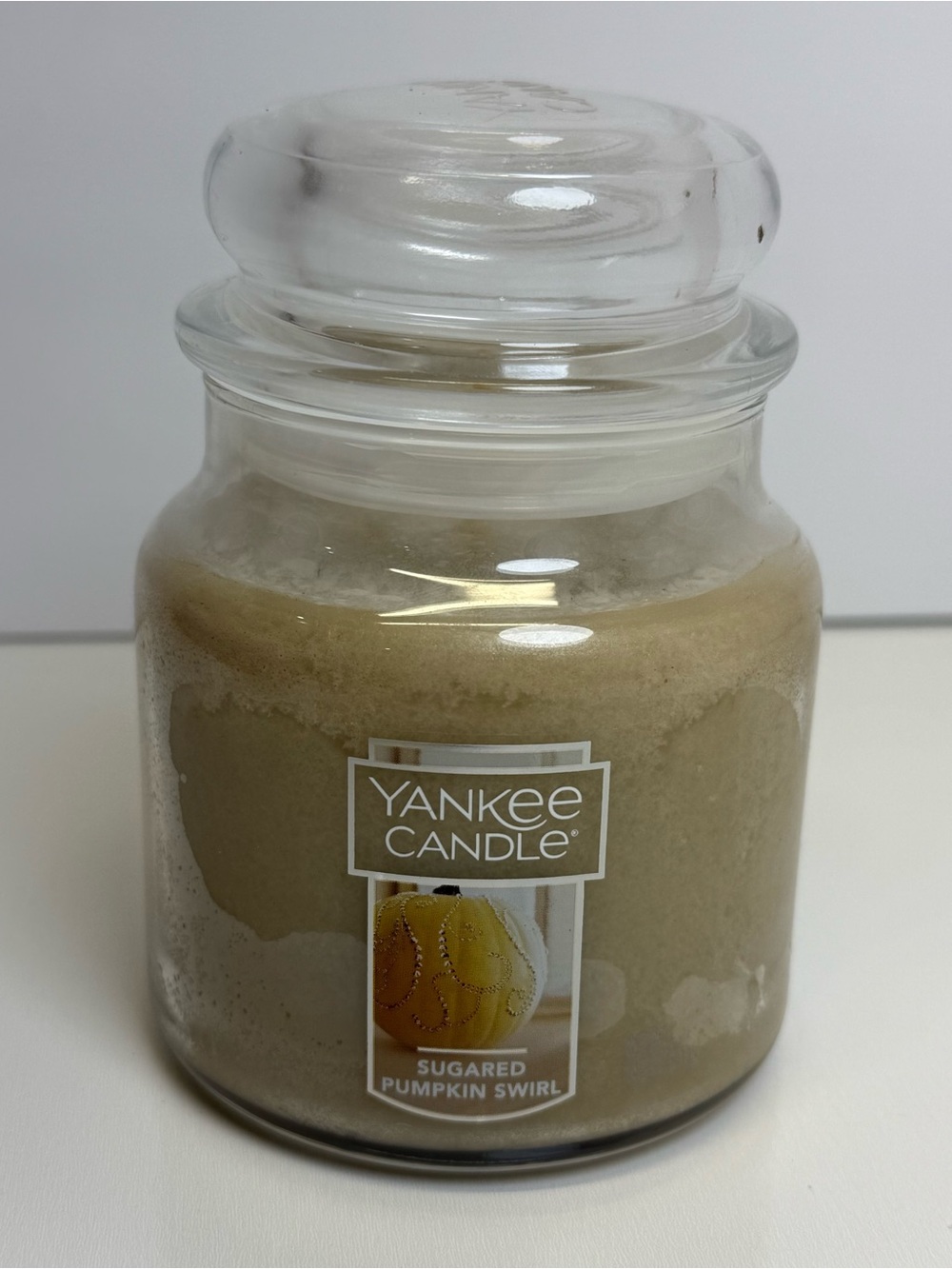 Yankee Candle Sugared Pumpkin Swirl Medi Jar 1 Wick Candle 22 oz Rare New